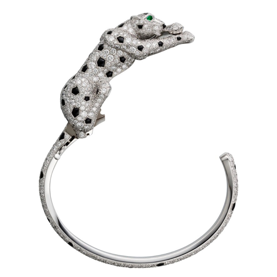 KDY-H6019717 diamond full body leopard open bracelet