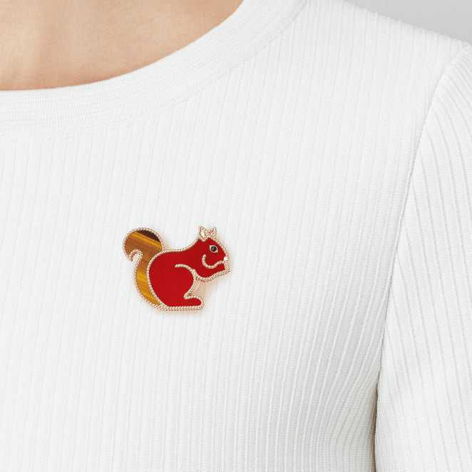 VCARP2AT00 beaded squirrel brooch
