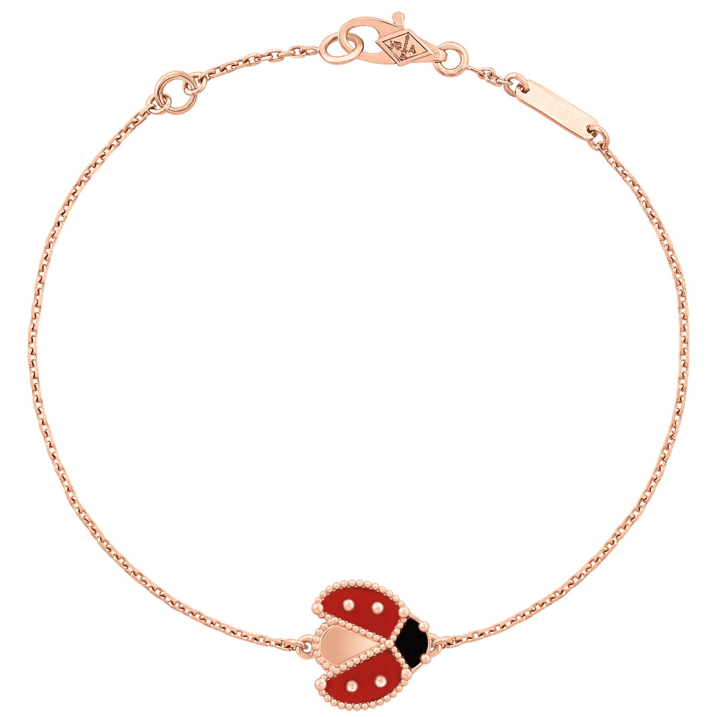 VCARP7R100 guest version beaded ladybug bracelet (15mm) chain length 170mm