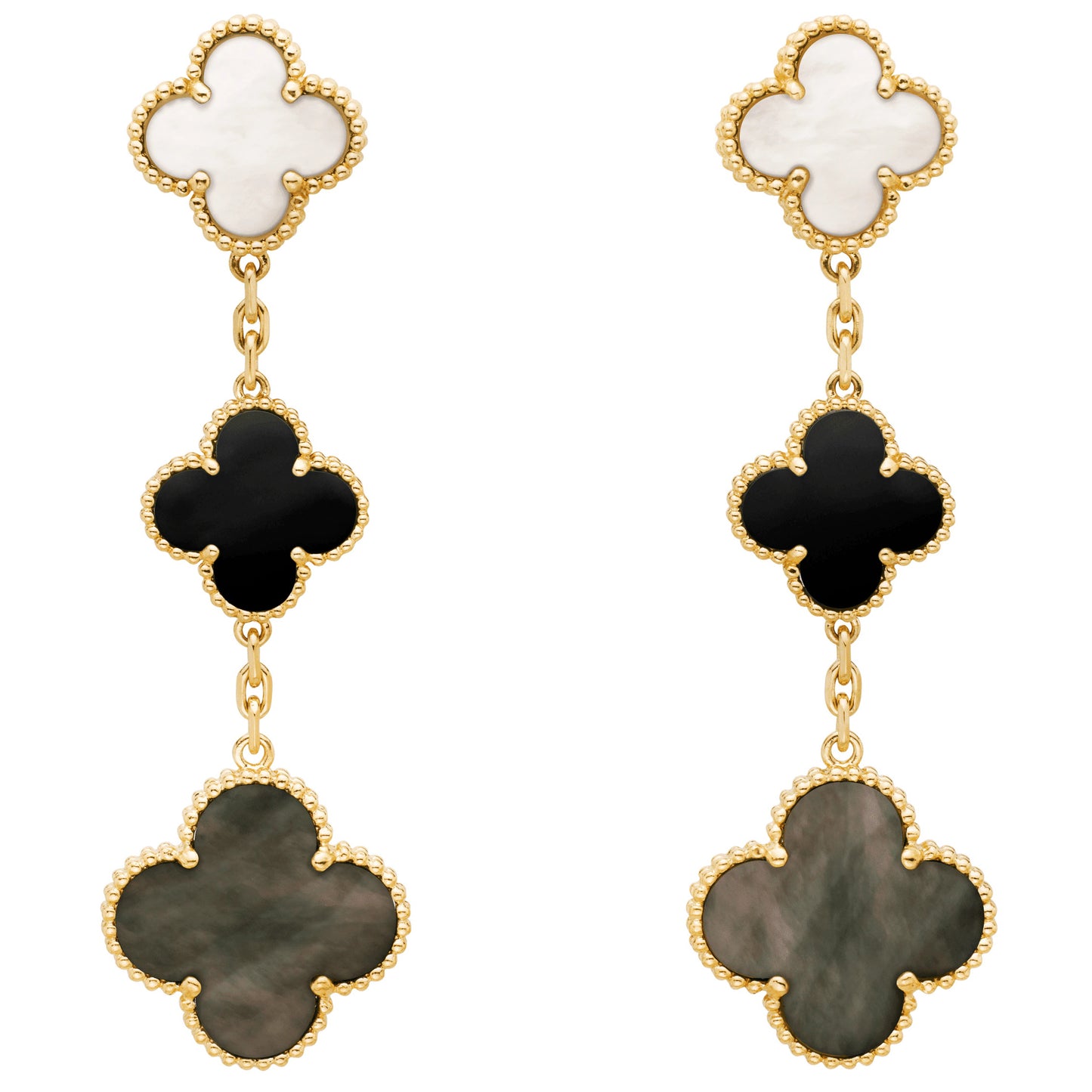 VCARD79000 guest version four-leaf clover (15+15+20) mm ear clip