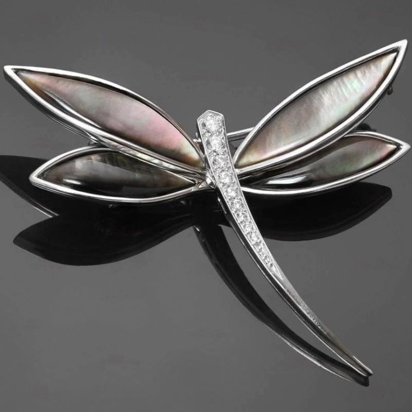 VCA50450069 red dragonfly brooch