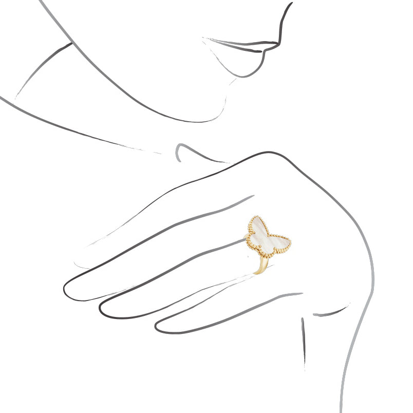 VCARF79100 bead edge butterfly ring 14#