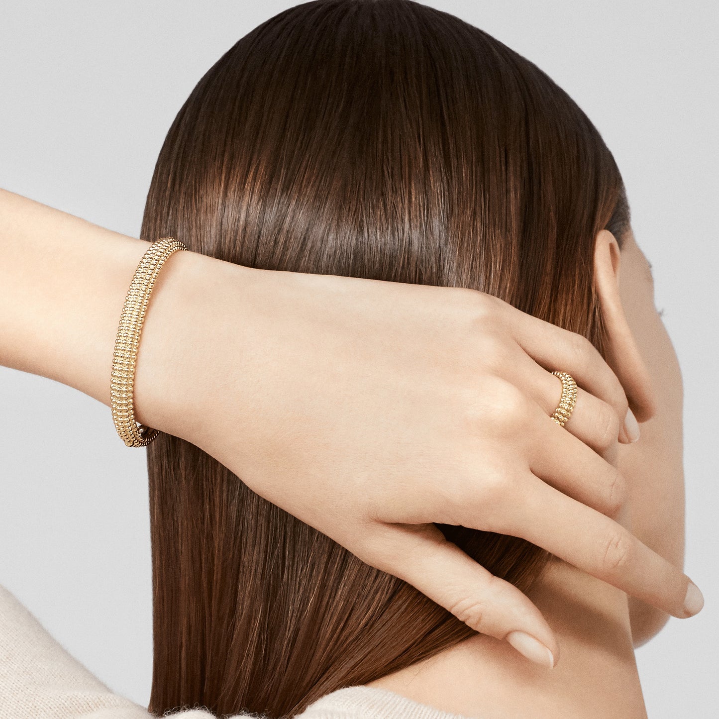 VCARP0X200 light gold beads 5 row bracelet 16#