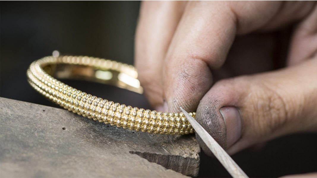VCARP0X200 light gold beads 5 row bracelet 16#