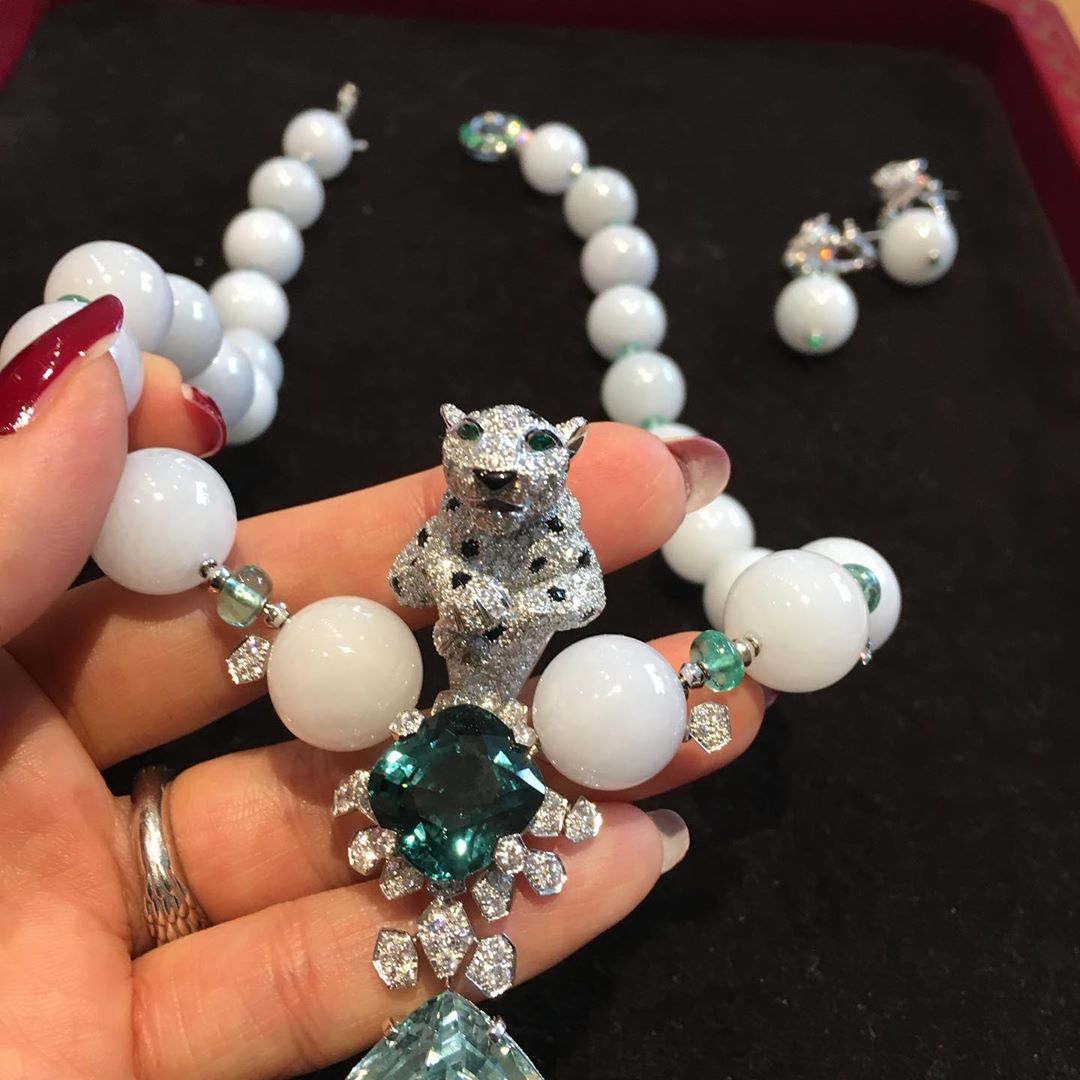 KDY-D4665958 large tag cross leopard pearl necklace