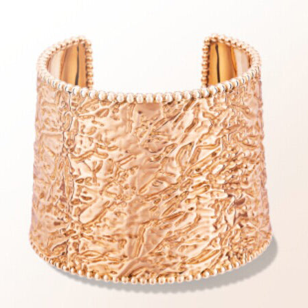 VCA12535494 wrinkled leather large bracelet 16#