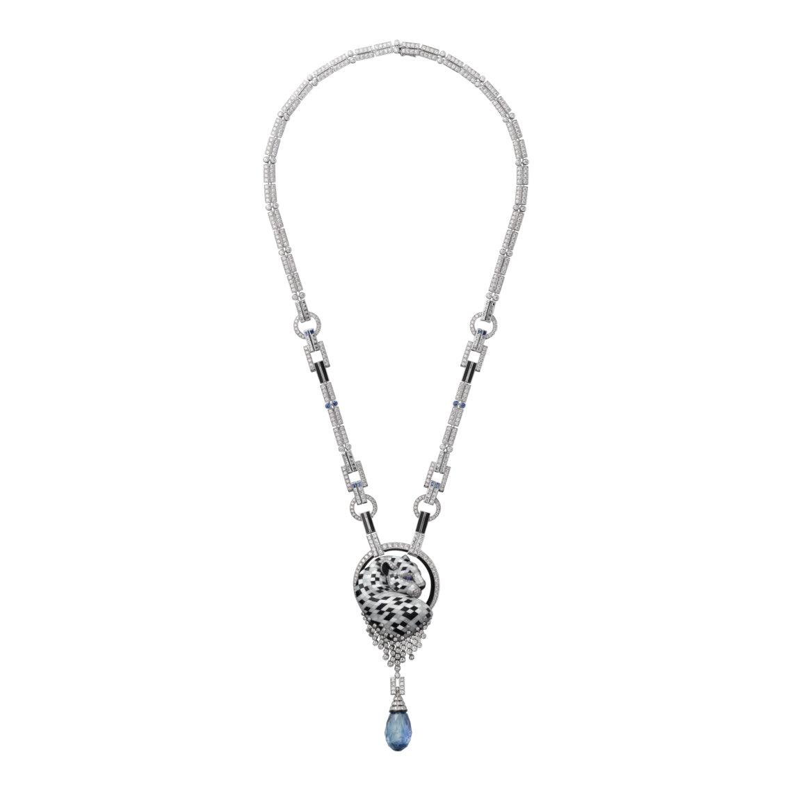 KDY-B3595290 large tag leopard necklace