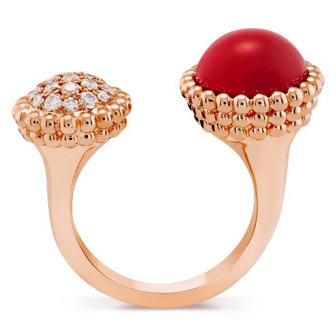 VCARO9SV00 beaded agate double-ended ring 14#