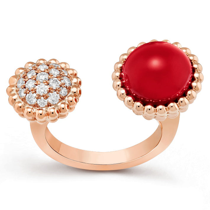 VCARO9SV00 beaded agate double-ended ring 14#