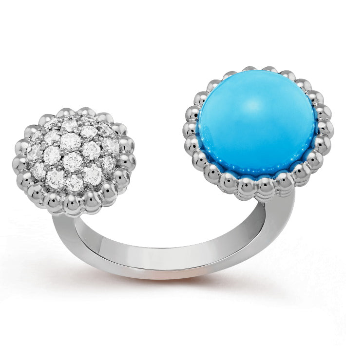 VCARO9SV00 beaded agate double-ended ring 14#