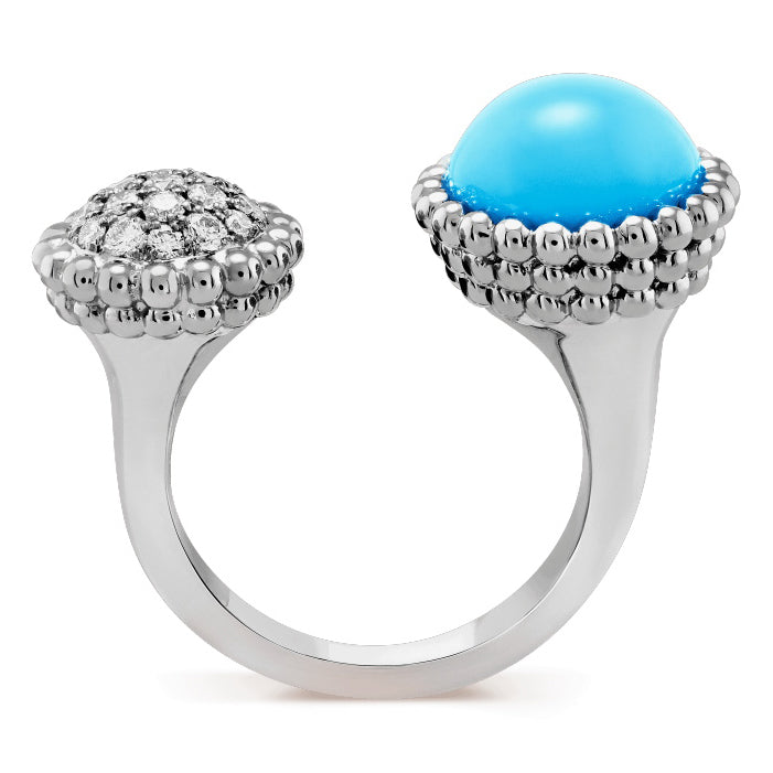VCARO9SV00 beaded agate double-ended ring 14#