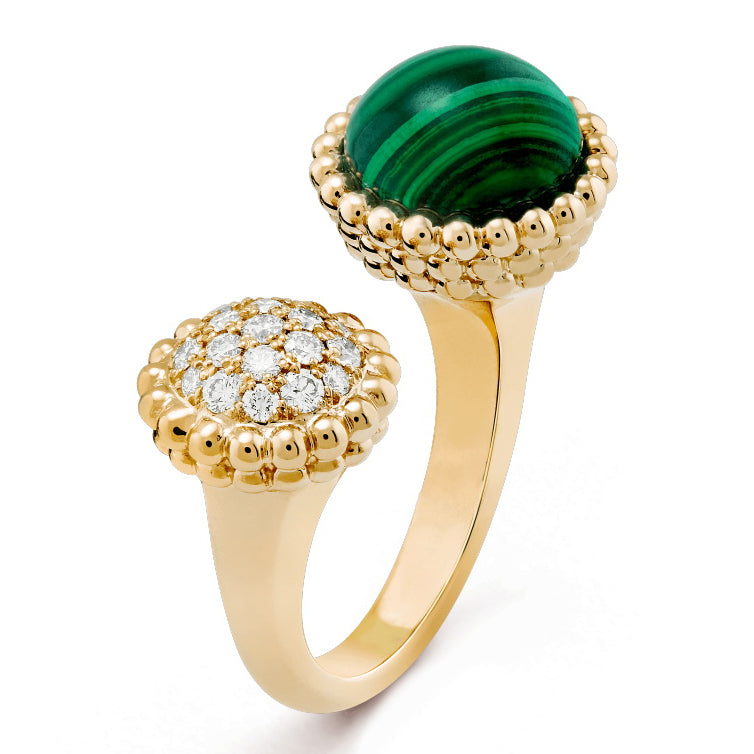 VCARO9SV00 beaded agate double-ended ring 14#