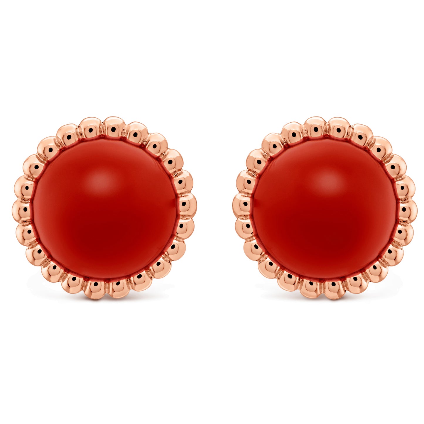 VCARP4DT00 bead edge round bead earrings