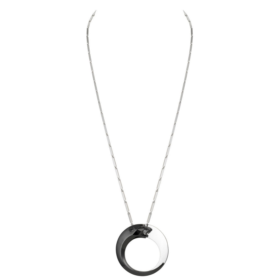 KDY-N3028600 Double-headed Mechanical Leopard Circle Pendant Necklace