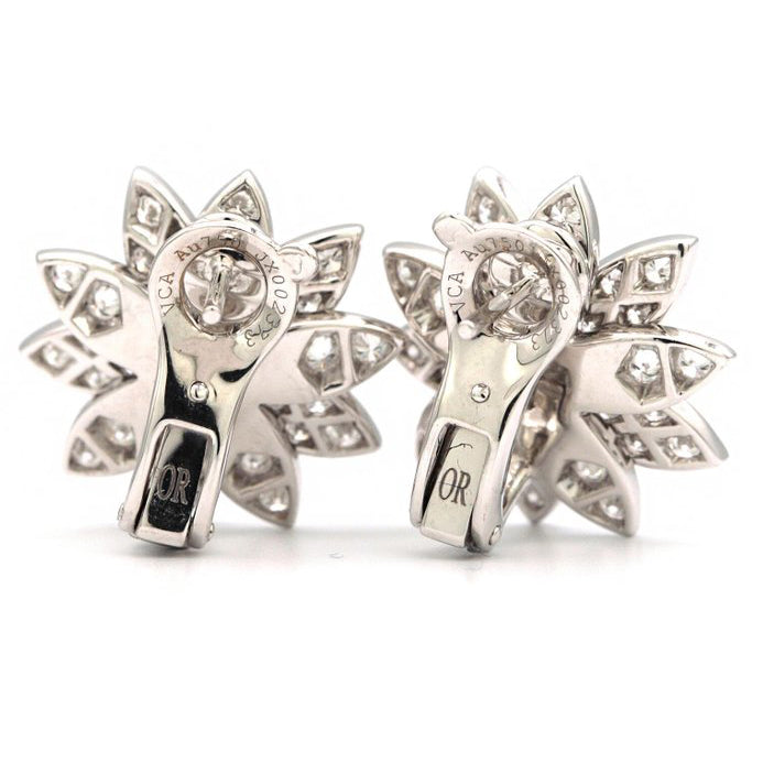 VCARO96B00 14.8mm Small Lotus Diamond Ear Clip