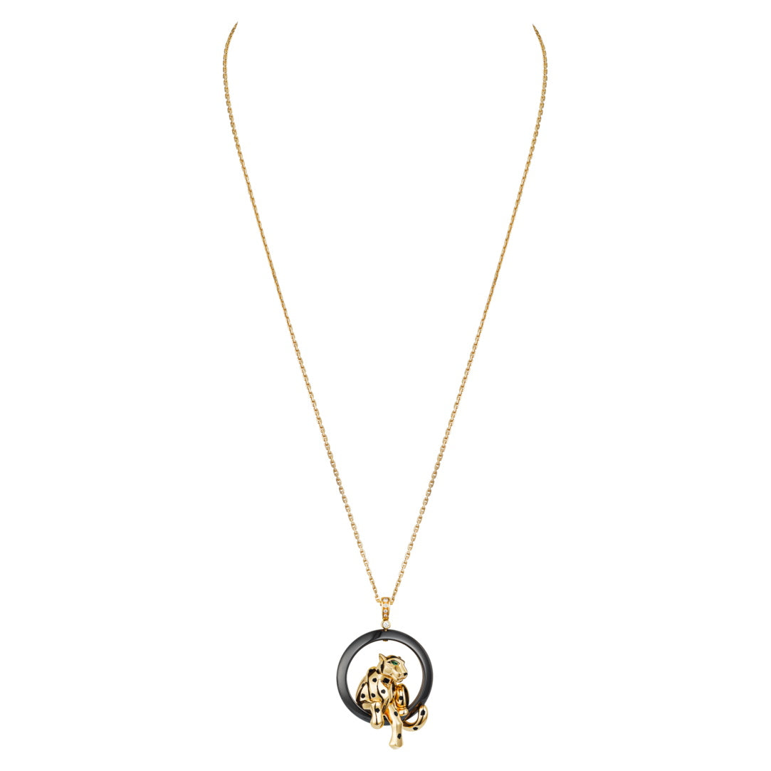 KDY-N7412900 leopard lying circle pendant