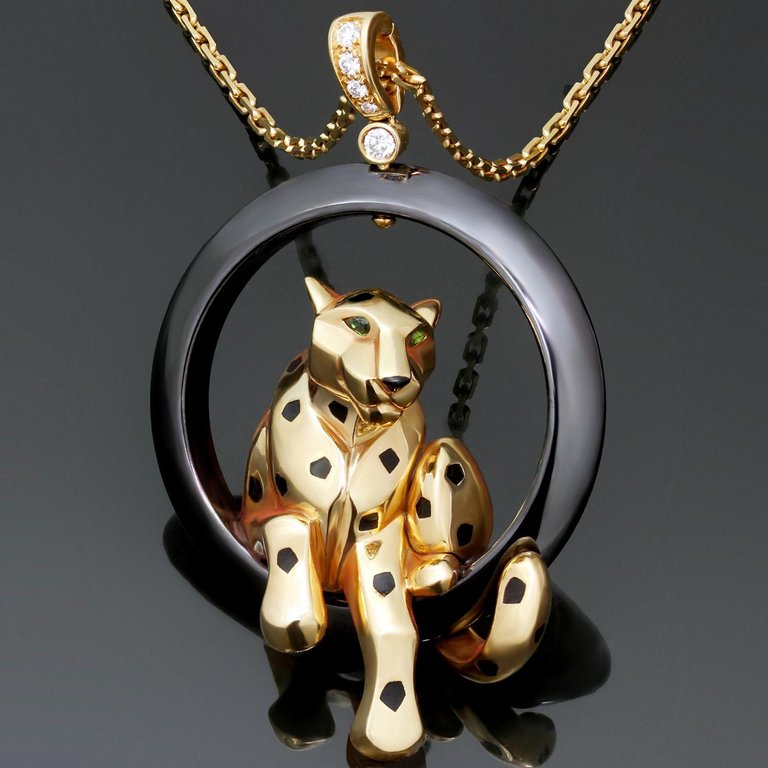 KDY-N7412900 leopard lying circle pendant