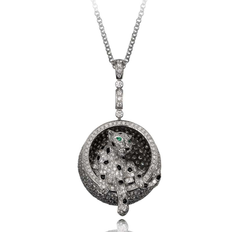 KDY-N3109400 leopard lying circle pendant