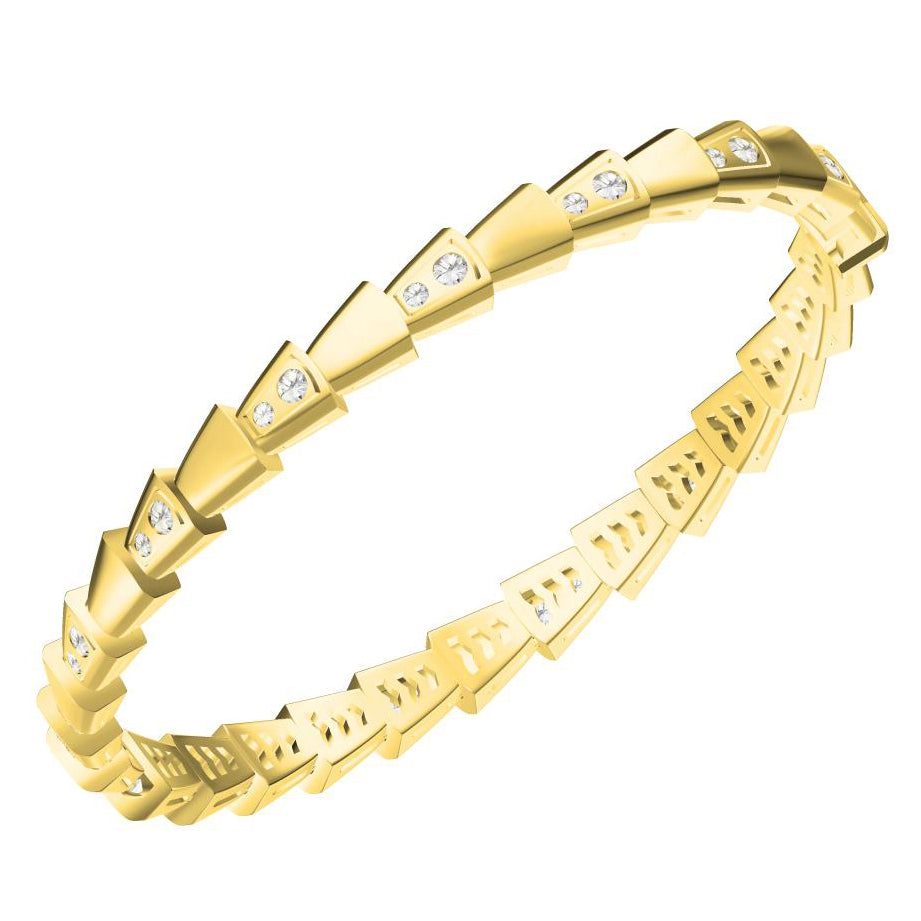 BGL-BR325382 snake bracelet half stone inlaid half light gold