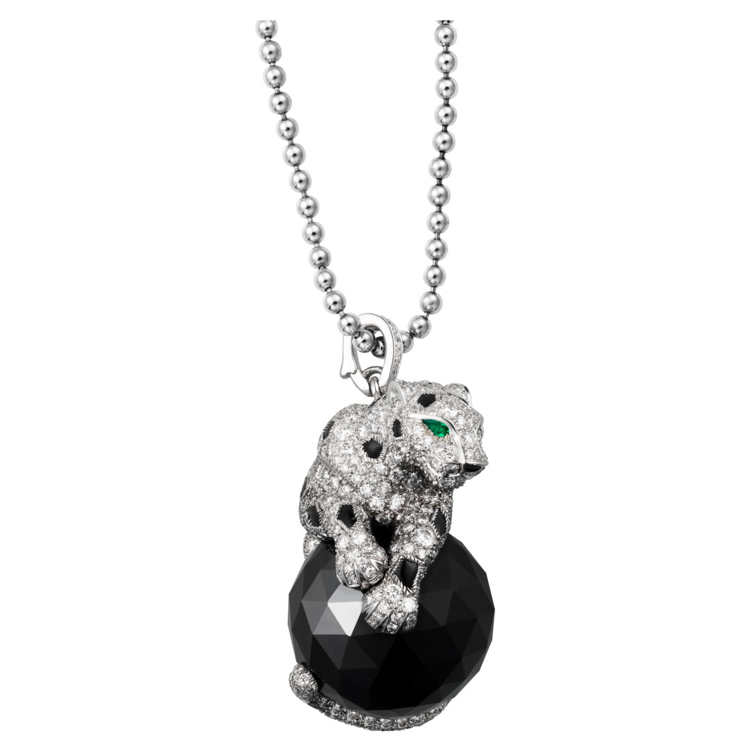 KDY-N7424119 lying stone leopard pendant