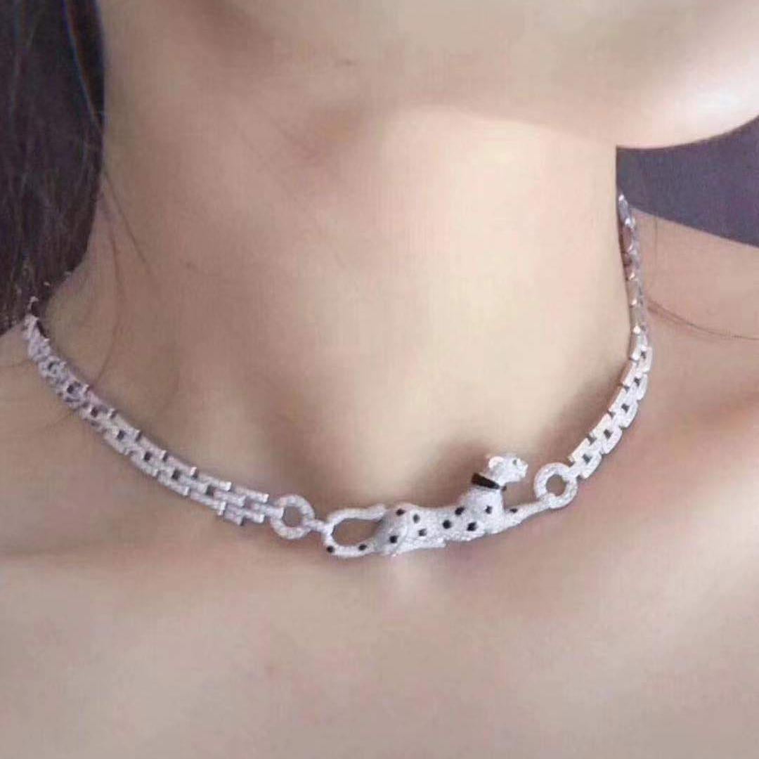 KDY-N3716183 sideways leopard necklace