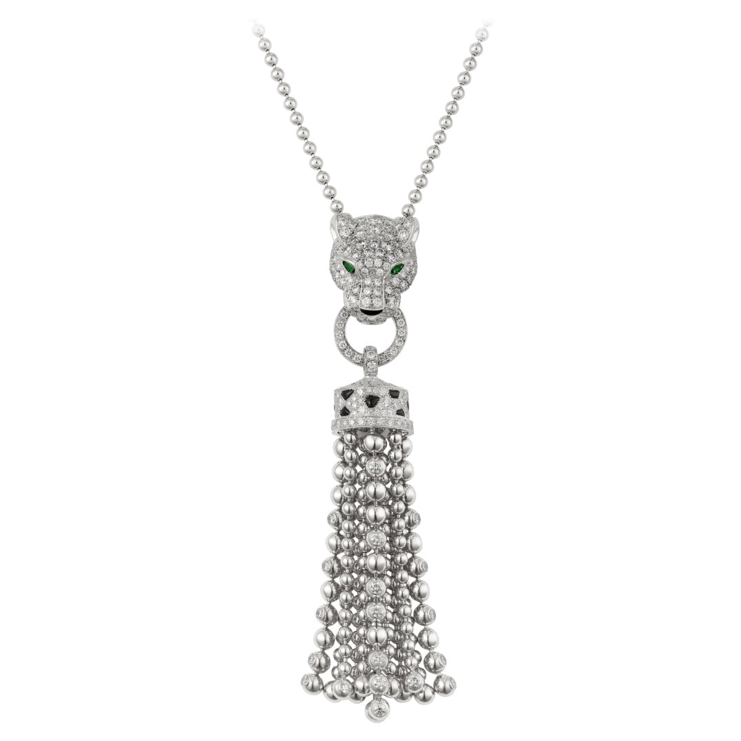 KDY-N7424212 leopard head bite circle tassel pendant