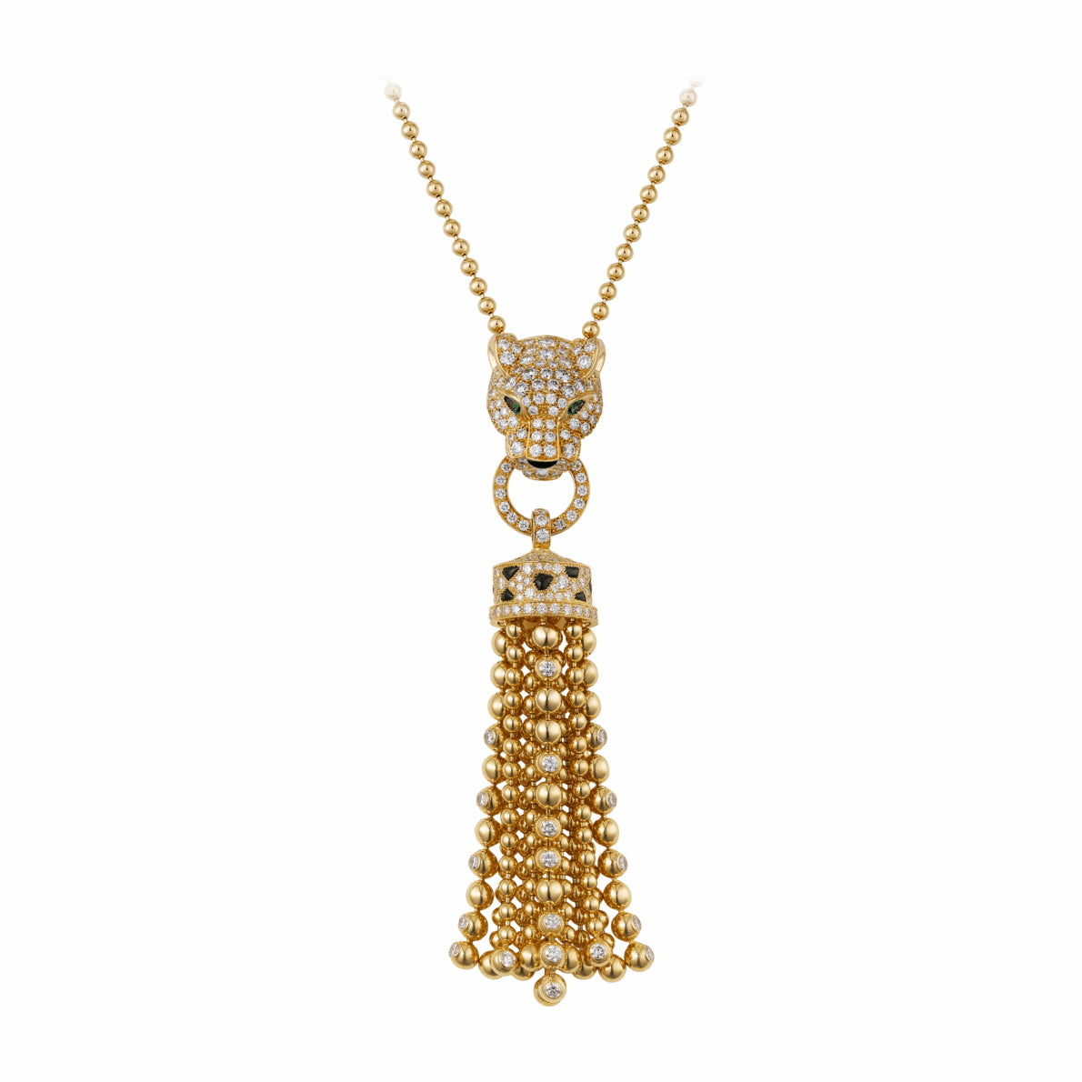 KDY-N7424212 leopard head bite circle tassel pendant