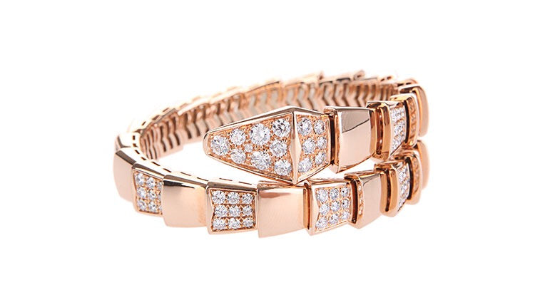 BGL-BR855312 snake half diamond circle bracelet