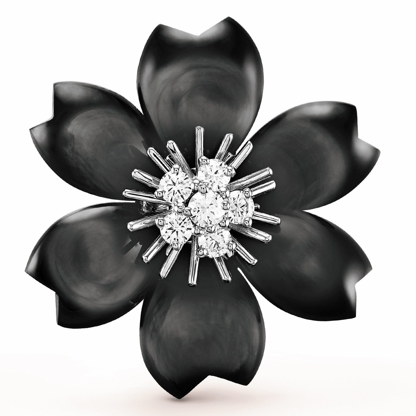 VCARD30400 28.8mm small ceramic flower pendant brooch