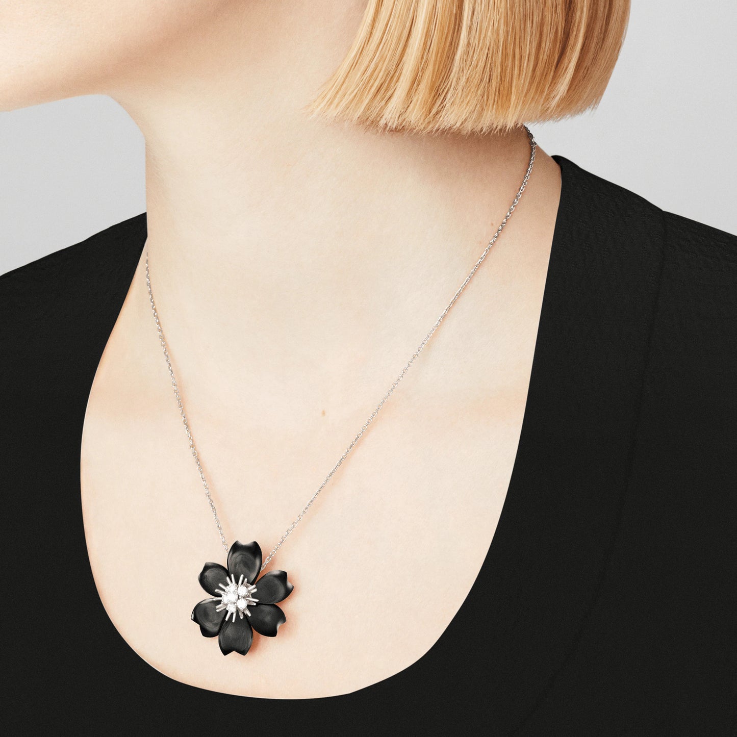 VCARD30400 28.8mm small ceramic flower pendant brooch
