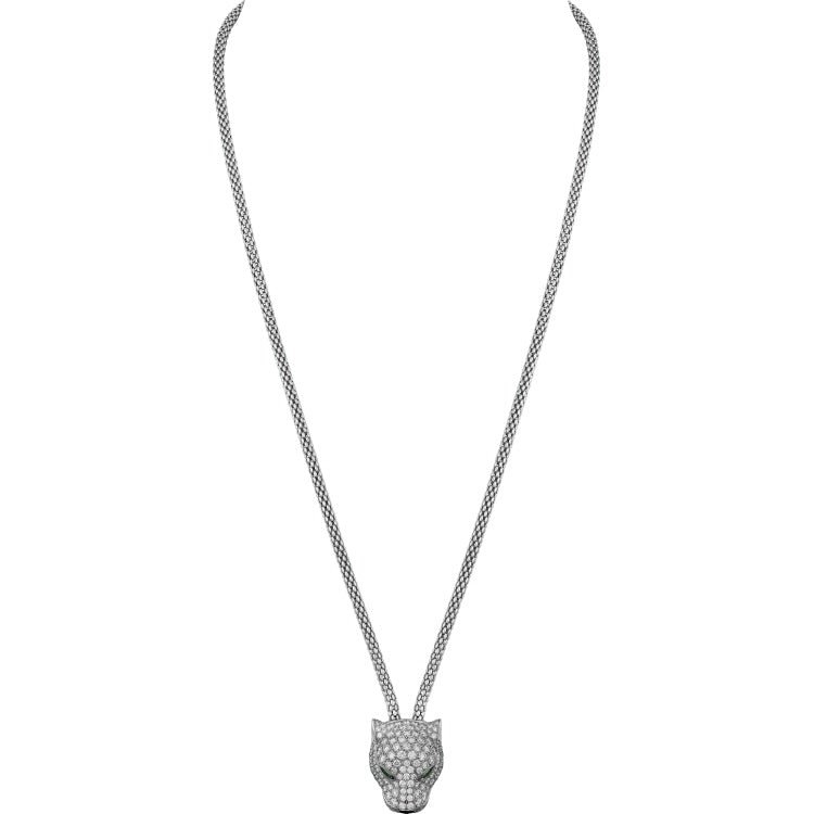 KDY-N7408238 leopard head bite round wire pendant necklace