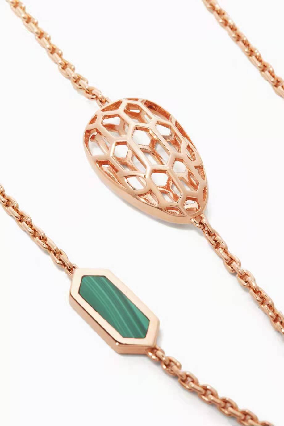 BGL-352677 snake head hollow light gold necklace