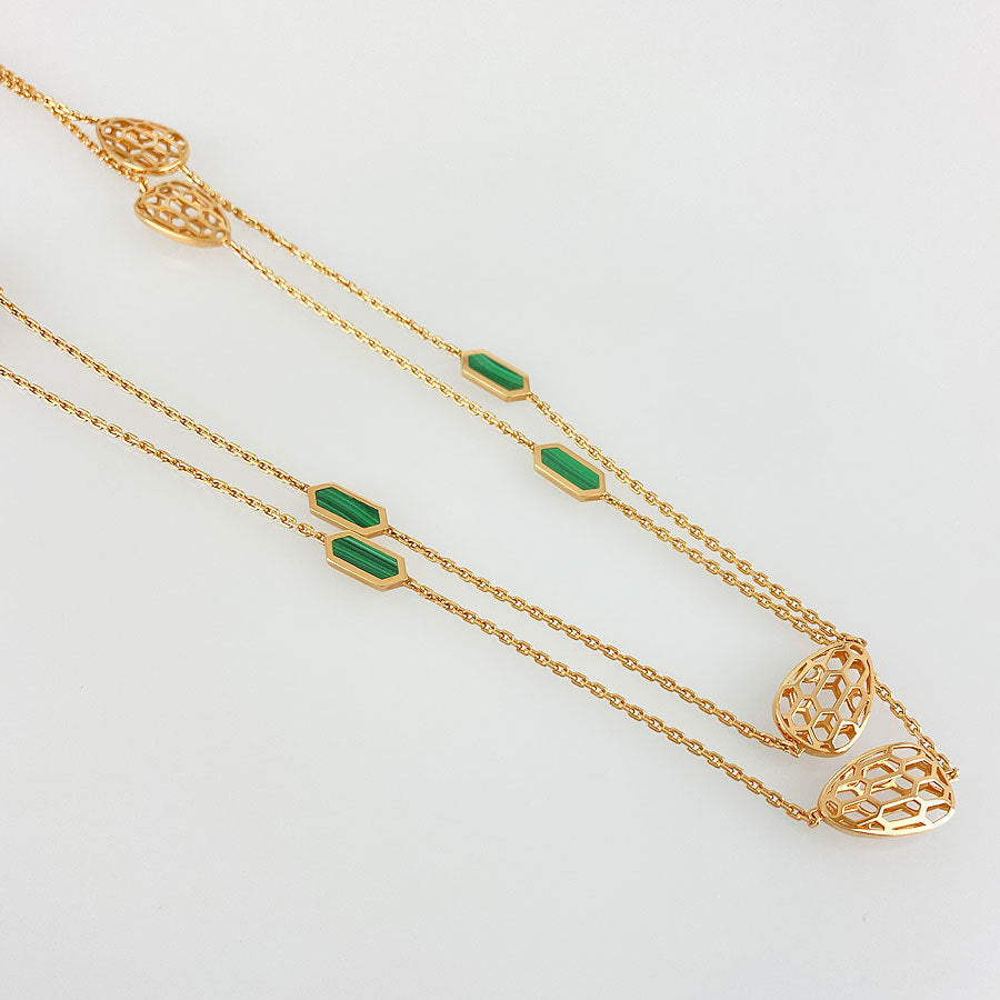 BGL-352677 snake head hollow light gold necklace