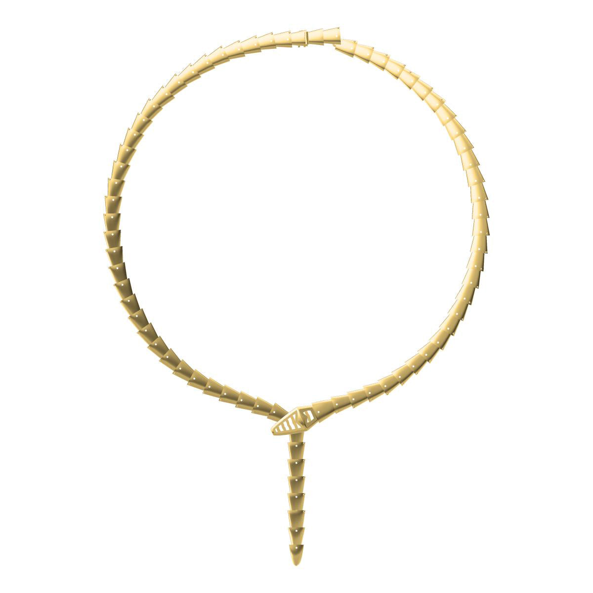 BGL-CL726765 snake head agate body light gold necklace