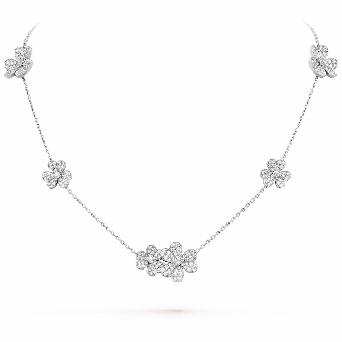 VCA2234803 Clover full diamond 9 flower necklace (chain length 420mm)