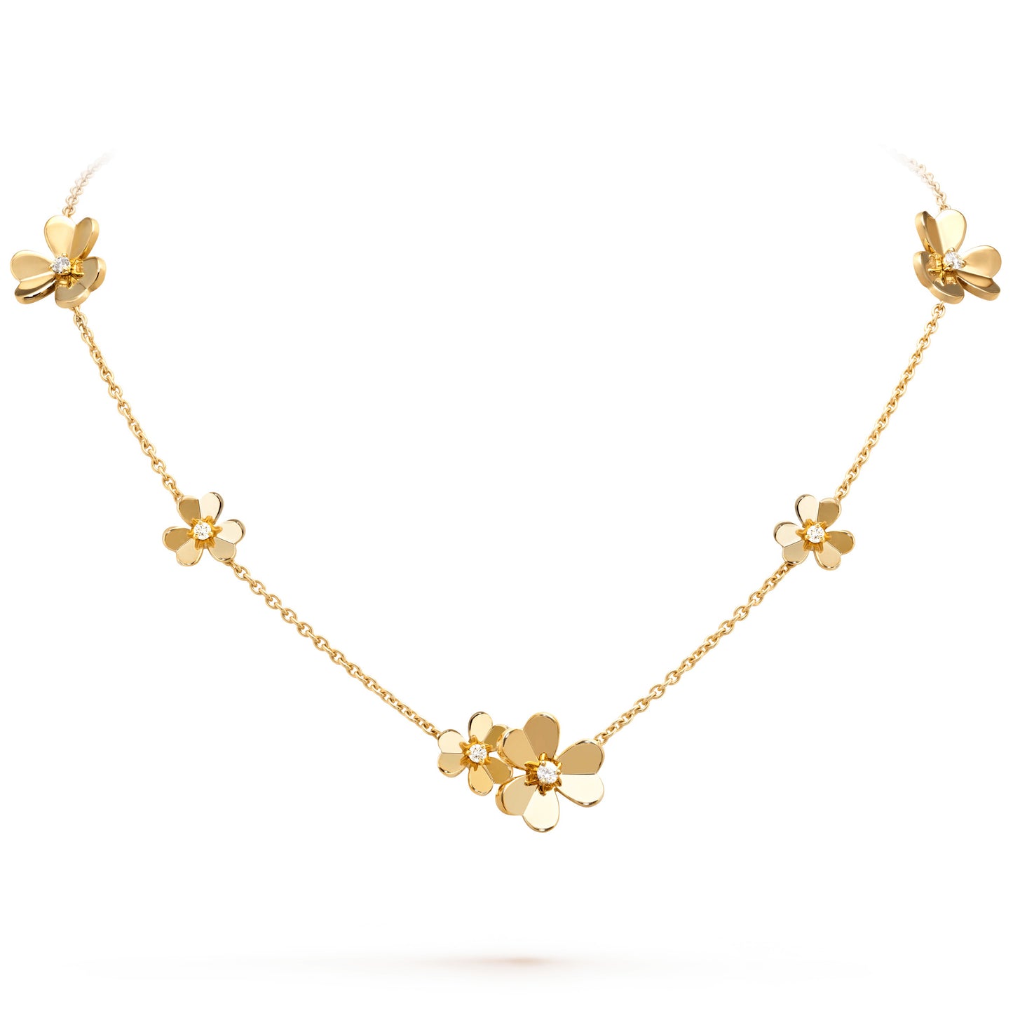 VCARD31500 Clover (chain length 420mm) 9-flower solitaire diamond necklace