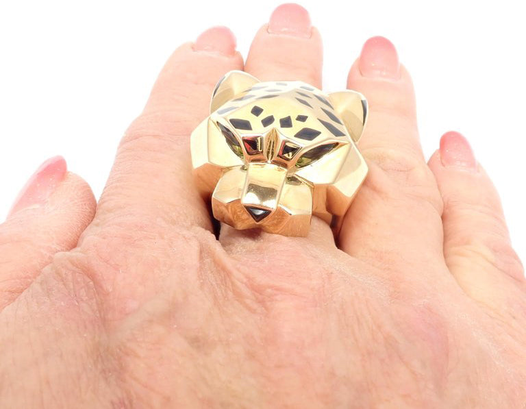 KDY-N4193100 front mechanical leopard light gold ring