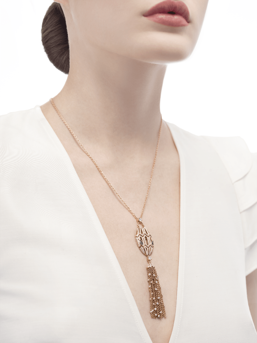 BGL-355356-CL858357蛇头款满钻流苏项链