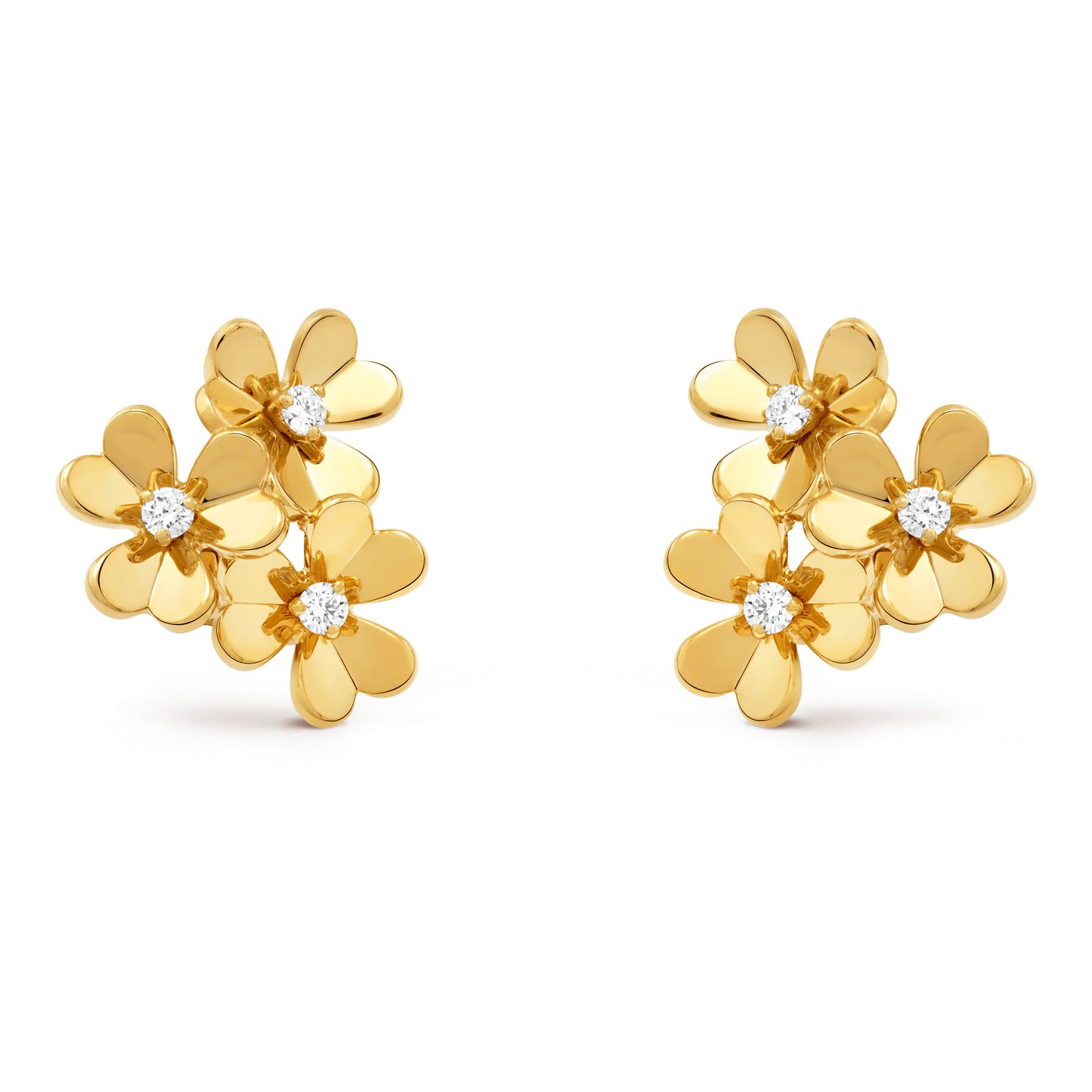 VCARP2DV00 clover three flower ear clip