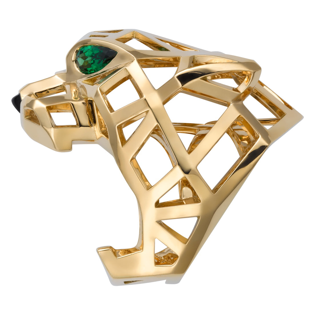 KDY-N4730900 guest version light gold mechanical hollow leopard ring