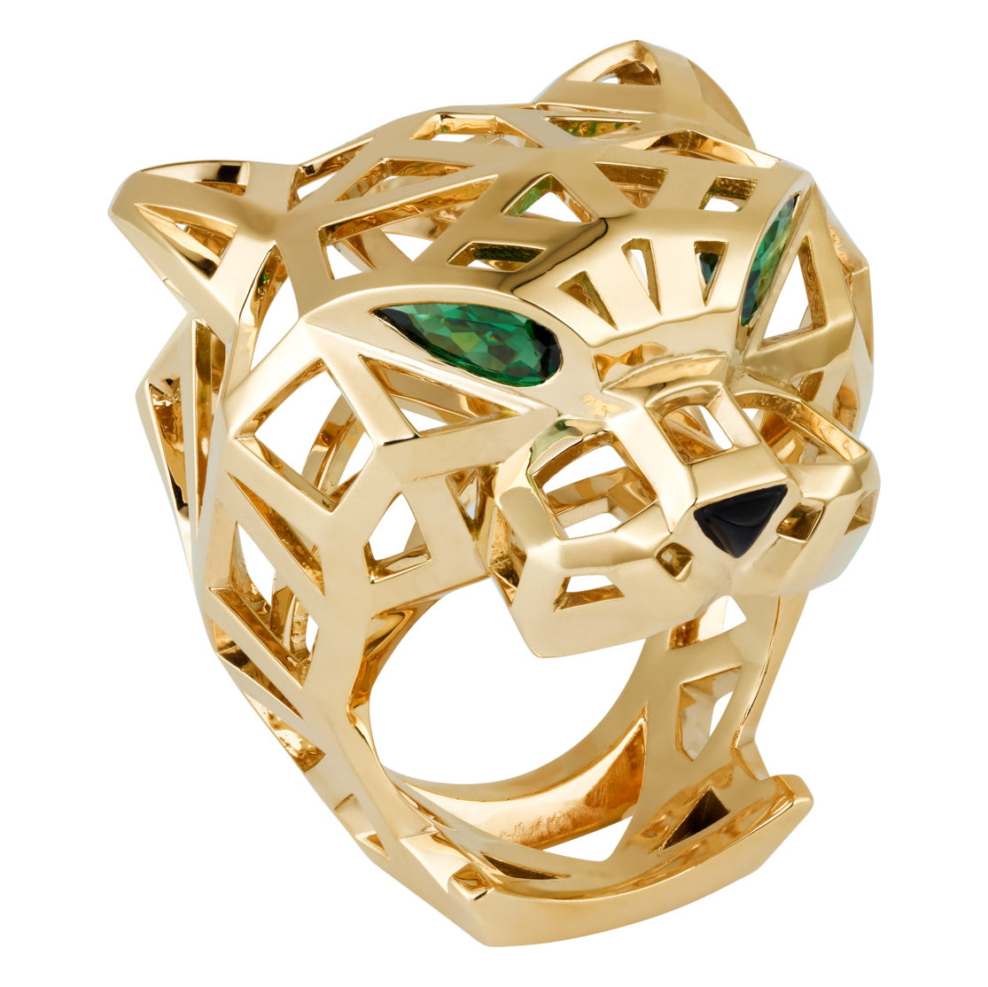 KDY-N4730900 guest version light gold mechanical hollow leopard ring