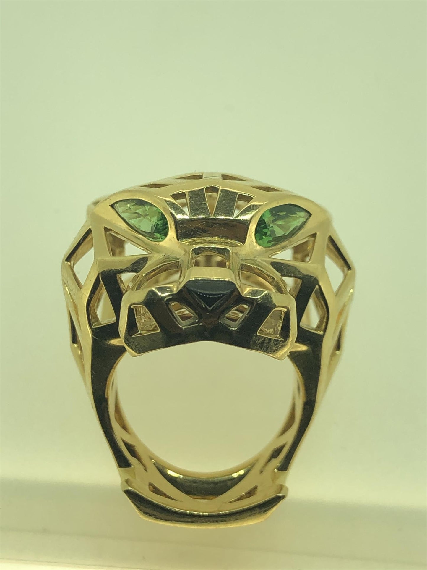 KDY-N4730900 guest version light gold mechanical hollow leopard ring