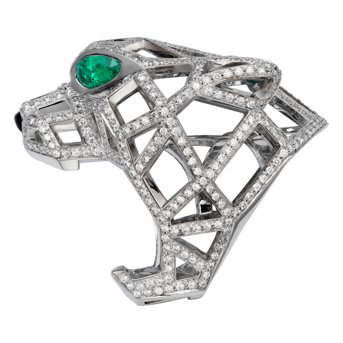 KDY-N4722400 full diamond front mechanical leopard hollow ring