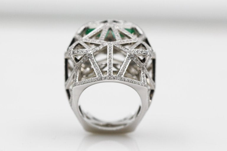 KDY-N4722400 full diamond front mechanical leopard hollow ring