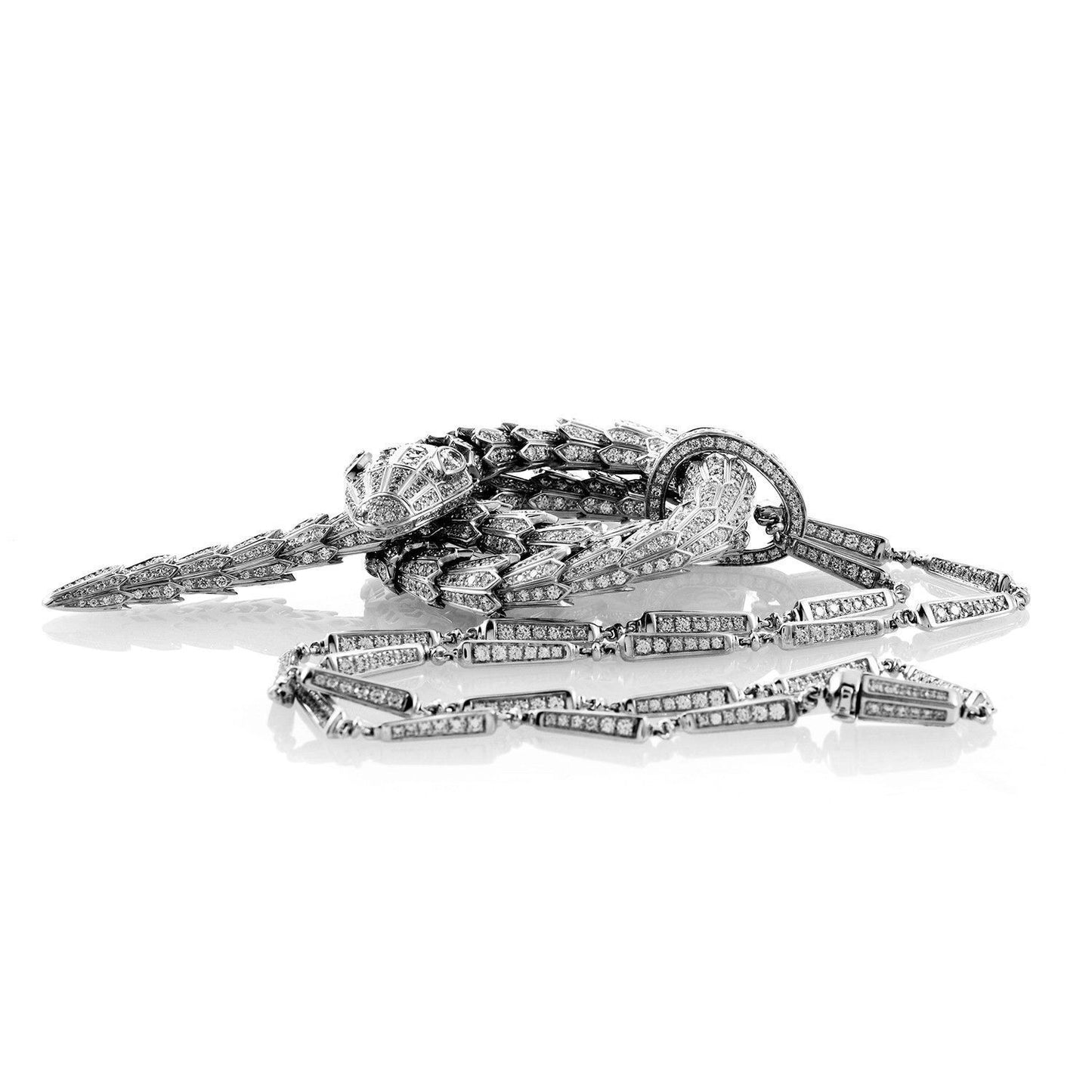 BGL-CL856880-349240 snake roll full diamond large necklace