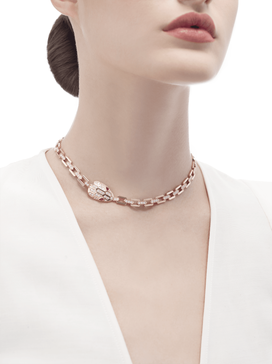 BGL-352724-CL857723 snake head solid diamond scarf necklace