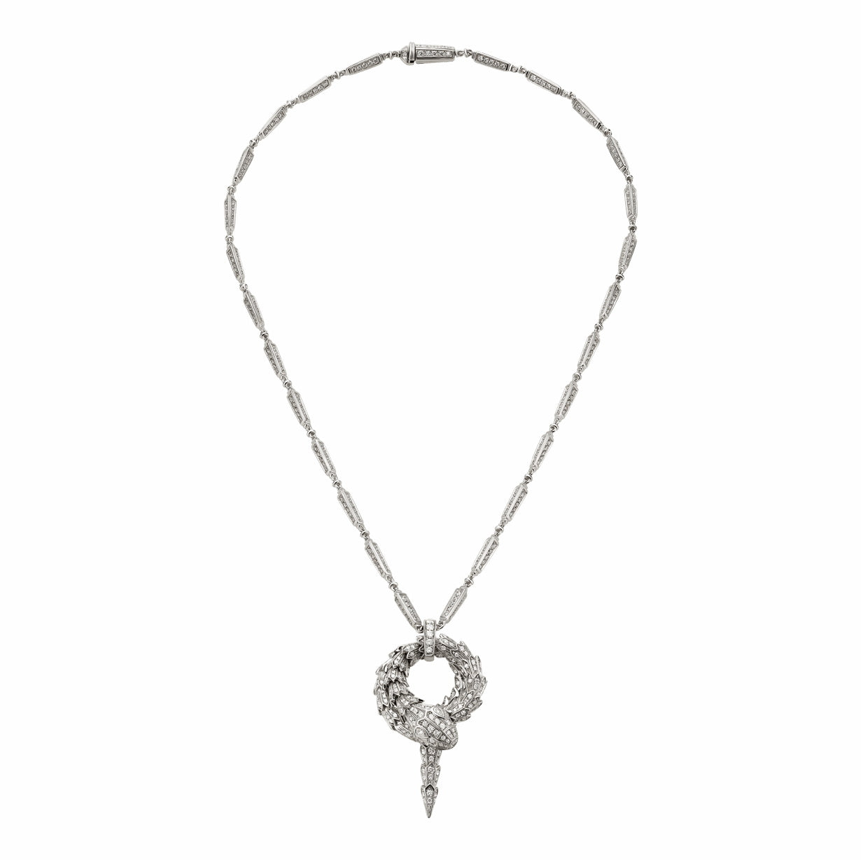 BGL-CL857903 snake roll full diamond necklace