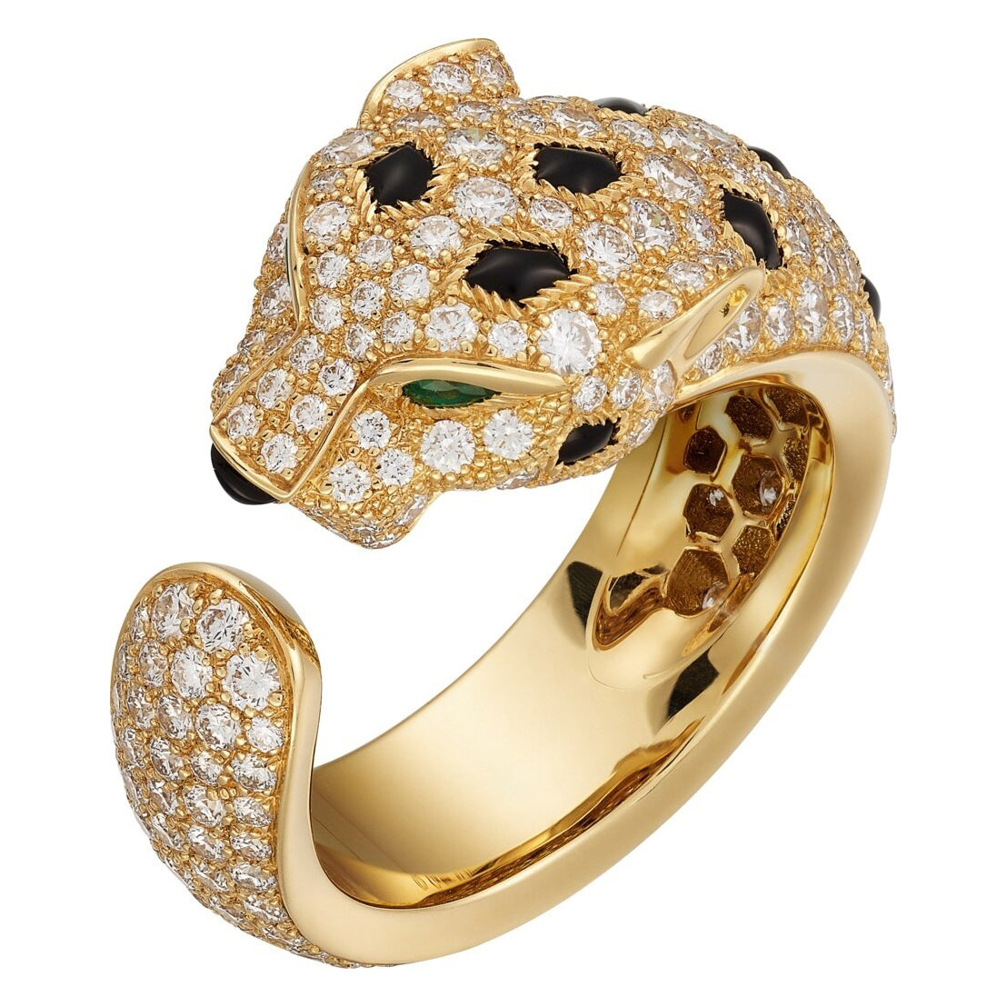 KDY-N4767700 full diamond straight leopard ring