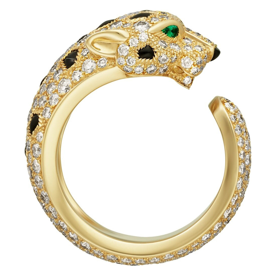 KDY-N4767700 full diamond straight leopard ring