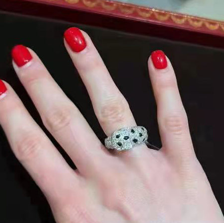 KDY-N4767700 full diamond straight leopard ring